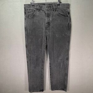 Wrangler Rustler Jeans Mens 34x30 Black Straight Leg Denim 100% Cotton Workwear